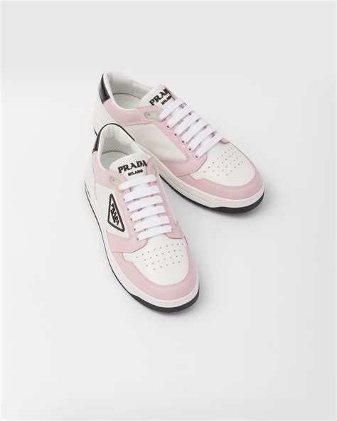 prada district perforated leather sneakers|White/alabaster Pink District perforated leather sneakers .